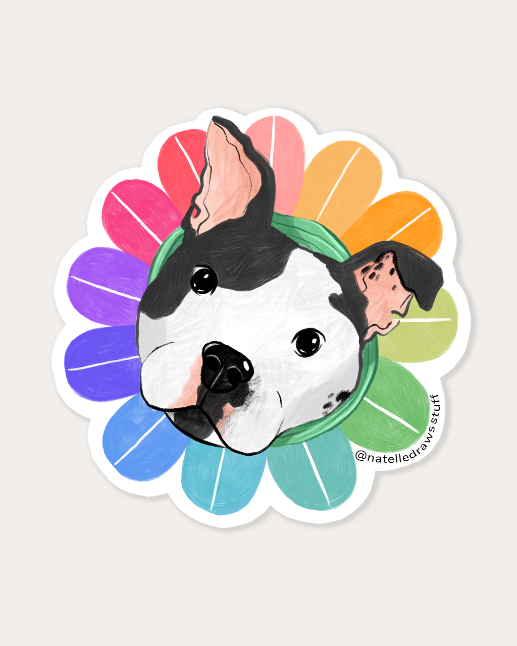 Rainbow Staffy Fundraiser Sticker