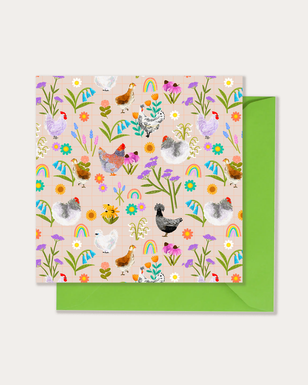 Spring Chickens Greetings Card