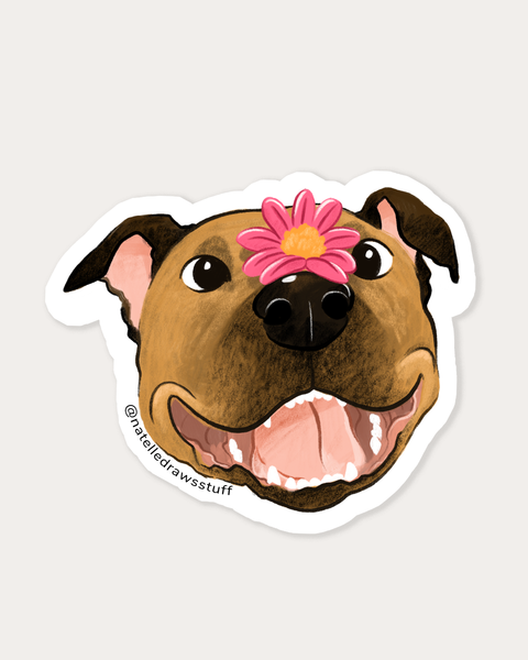 Spring Flower Staffy Fundraiser Sticker